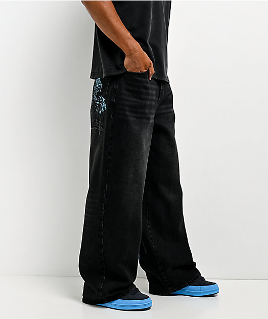 Insomnia Visuals Blade Black Wash Loose Fit Jeans