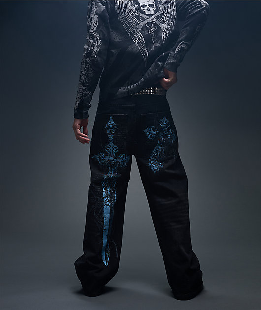 Insomnia Visuals Blade Black Wash Loose Fit Jeans