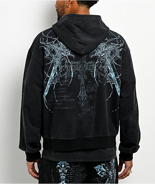 Insomnia Visuals Blade Black Wash Zip Hoodie