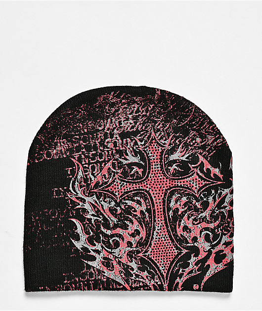 Insomnia Visuals Blast Rhinestone Black Skully Beanie