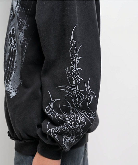 Insomnia Visuals Cathedral Black Wash Zip Hoodie