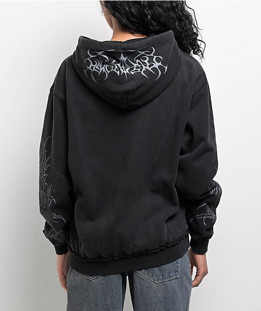 Insomnia Visuals Cathedral Black Wash Zip Hoodie