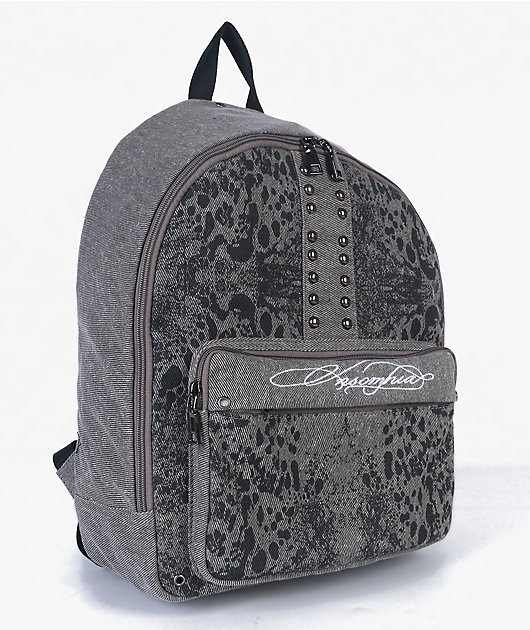 Insomnia Visuals Denim Cheetah Grey Backpack