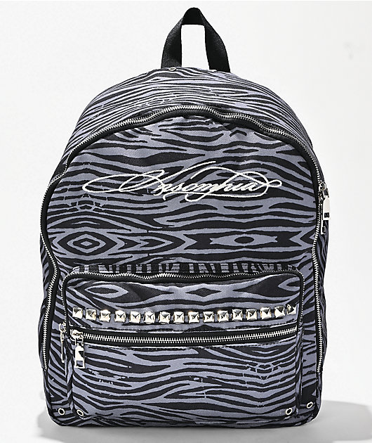 Insomnia Visuals Denim Tiger Grey Backpack