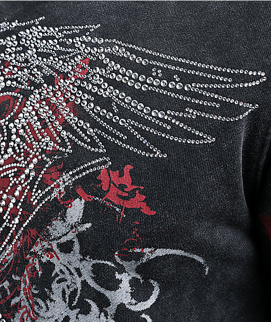 Insomnia Visuals Emblem Black Wash Zip Hoodie