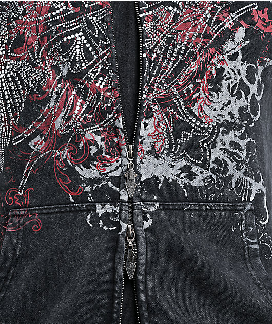 Insomnia Visuals Emblem Black Wash Zip Hoodie