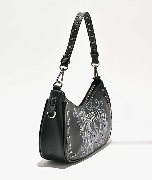 Insomnia Visuals Fleur Rhinestone Black Handbag