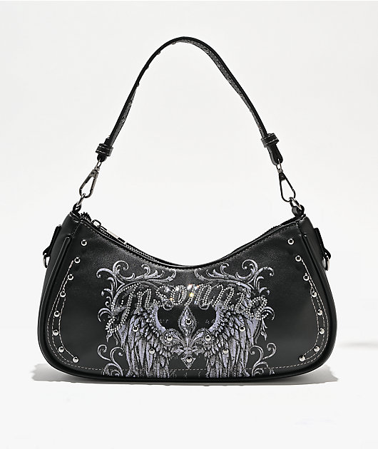 Insomnia Visuals Fleur Rhinestone Black Handbag