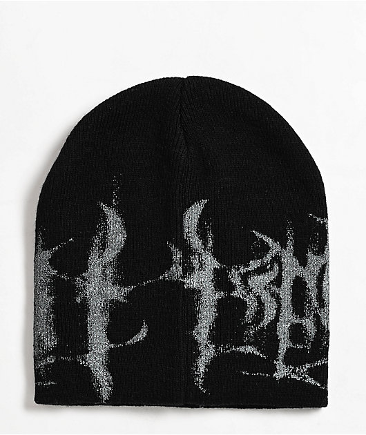 Insomnia Visuals IV Glitch Logo Black Beanie