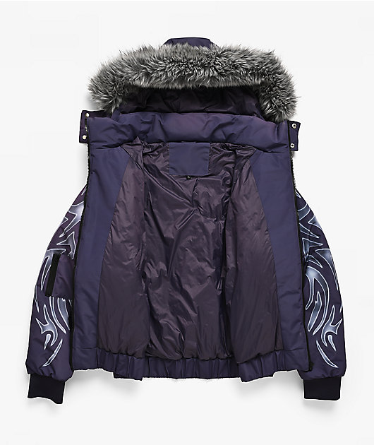 Insomnia Visuals Sigil Faux Fur Purple Snowboard Jacket