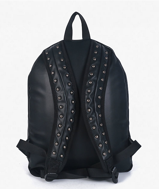 【最安値】不思議Leather Cross Studs Backpack Insomnia Visuals Studded Cross Black Backpack | Zumiez