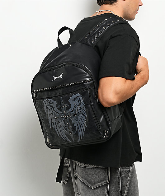 Insomnia Visuals Studded Cross Black Backpack