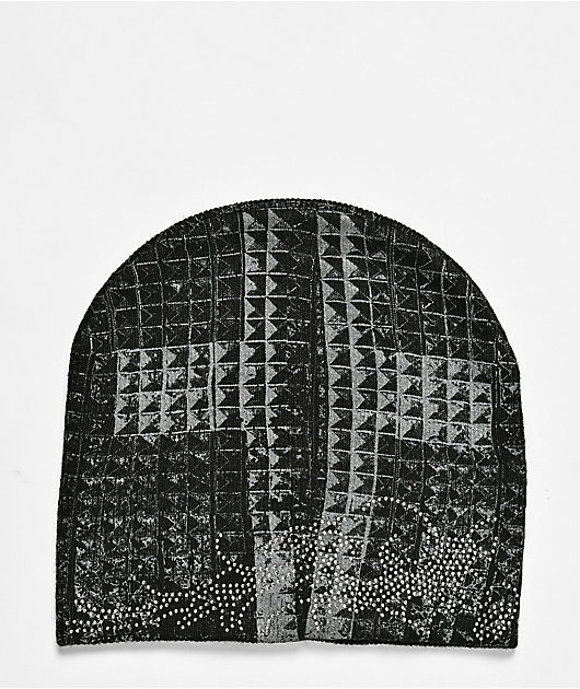 Insomnia Visuals Studz Rhinestone Black Skully Beanie