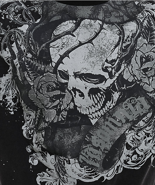 Insomnia Visuals Thorns Black Wash Ringer T-Shirt