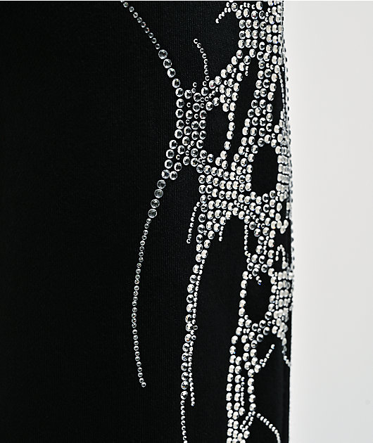 Insomnia Visuals Thorns Rhinestone Black Sweatpants
