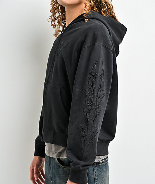 Insomnia Visuals Tonal Black Zip Hoodie