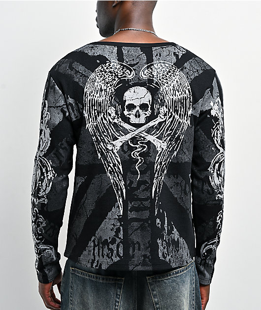 Insomnia Visuals Union Black Thermal Long Sleeve T-Shirt