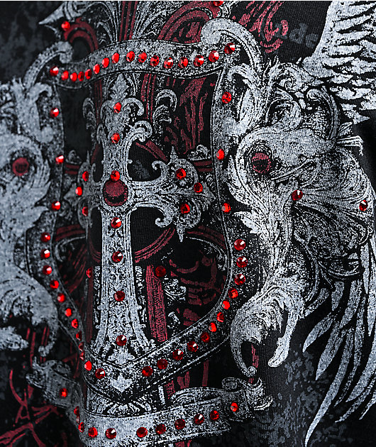 Insomnia Visuals Winged Cross Black & White 2fer Long Sleeve T-Shirt
