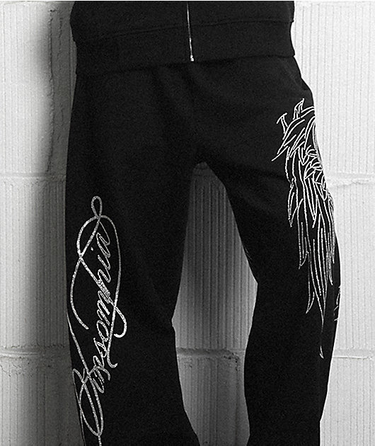 Insomnia Visuals Winged Cross Black Sweatpants