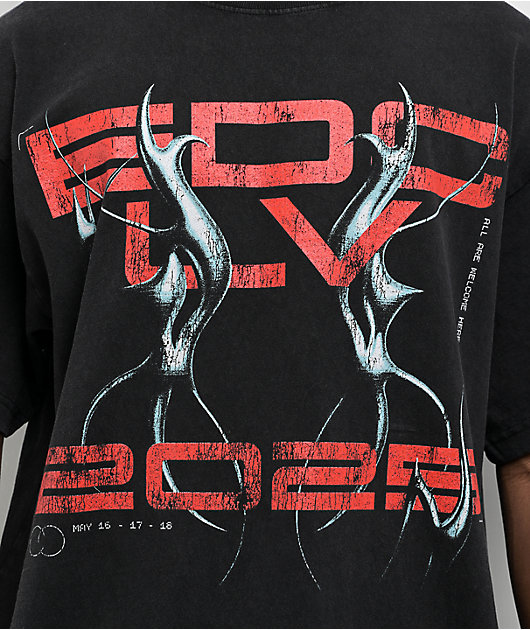 Insomniac EDC LV Electric Reunion Washed Black T-Shirt