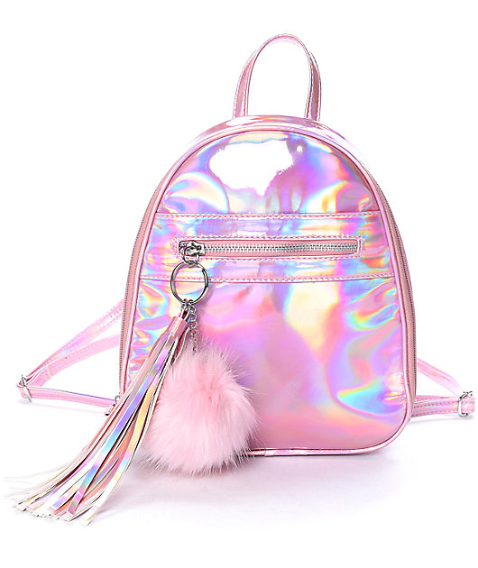 pink iridescent backpack