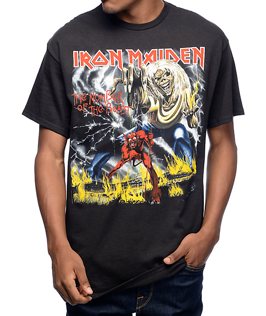Medium Rock Off Iron Maiden Number of The Beast Jumbo Officiel T-Shirt Hommes Unisexe