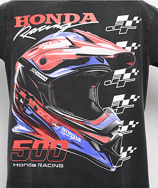 JT Racing x Honda Gamble Black Washed T-Shirt | Zumiez
