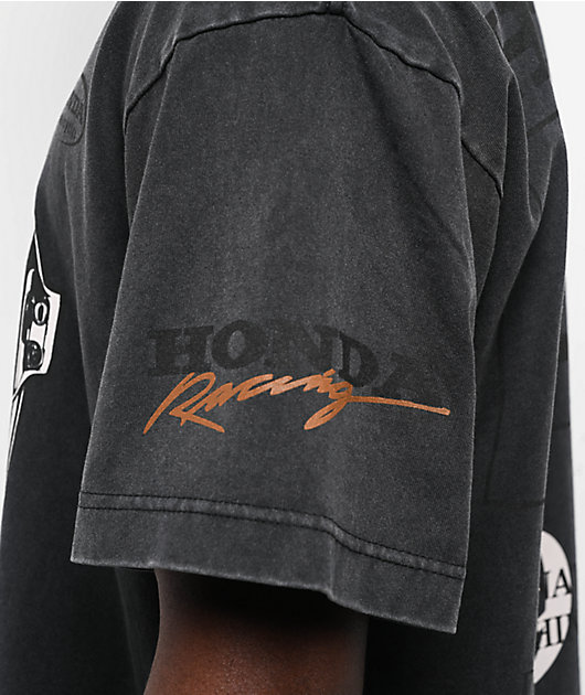 JT Racing x Honda Pump Black Washed T-Shirt | Zumiez