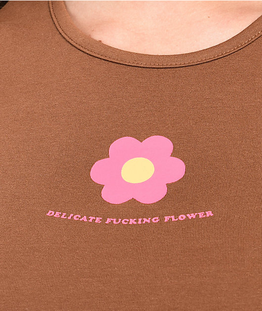 JV By Jac Vanek Delicate Flower  camiseta marrón