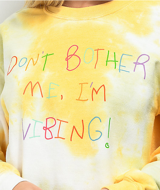 JV by Jac Vanek Don't Bother Orange Tie Dye Crewneck