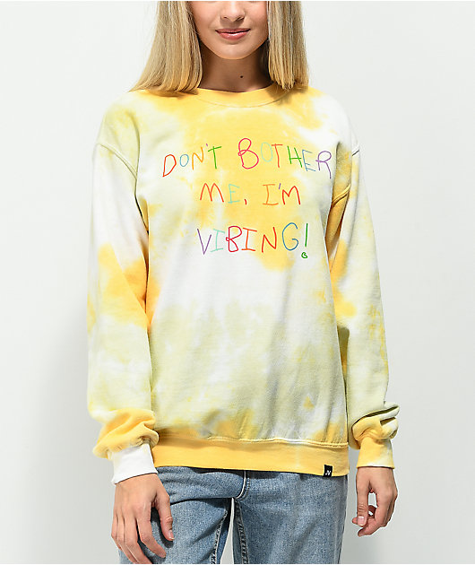 JV by Jac Vanek Don't Bother Orange Tie Dye Crewneck