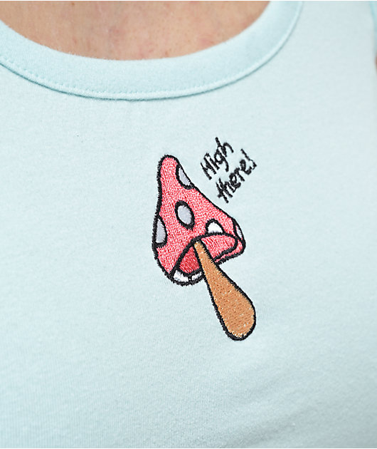JV by Jac Vanek High There Blue Crop Tank Top