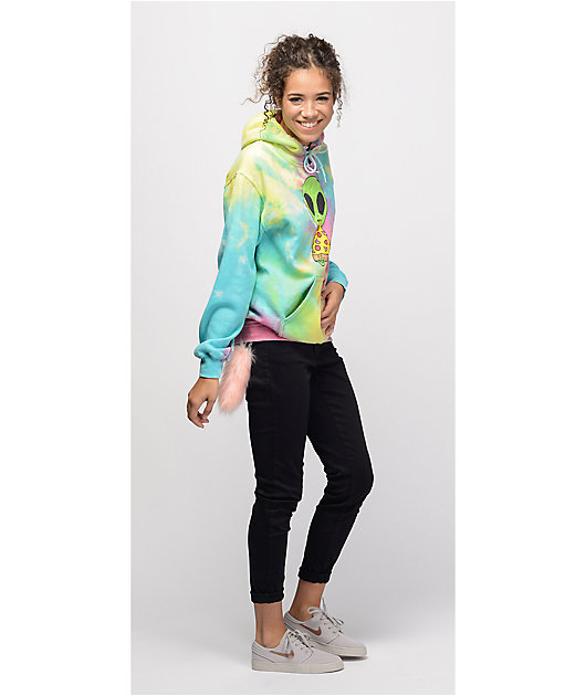 JV by Jac Vanek Pizza Nerd Tie Dye Hoodie