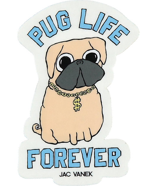 JV by Jac Vanek Pug Life sticker
