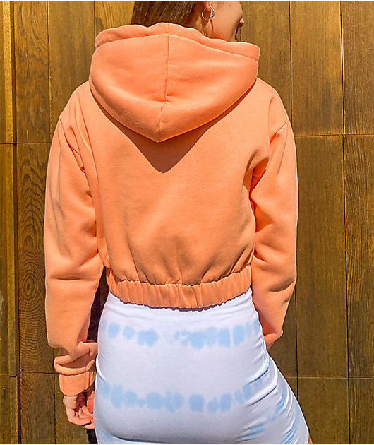 JV by Jac Vanek Stay Away Coral Zip Crop Hoodie