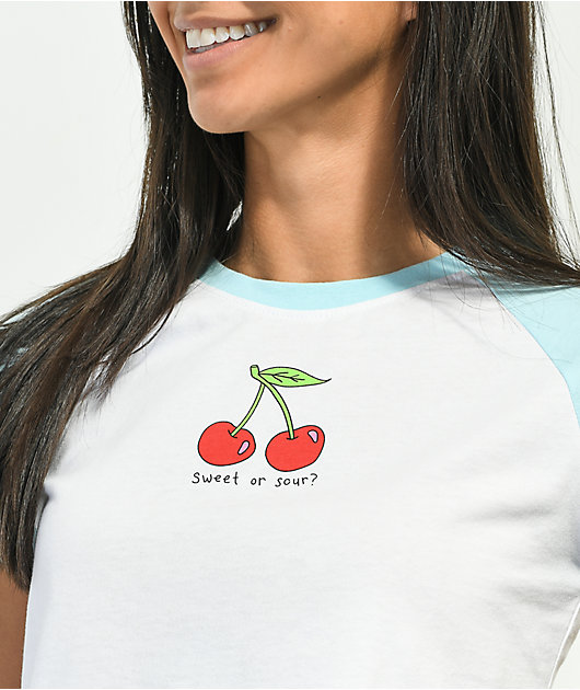 JV by Jac Vanek Sweet Or Sour camiseta corta ranglan blanca