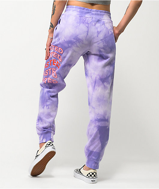 JV by Jac Vanek Wasted Purple Tie Dye Sweatpants
