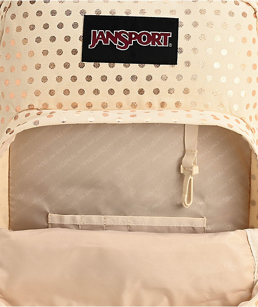 jansport gold polka dot