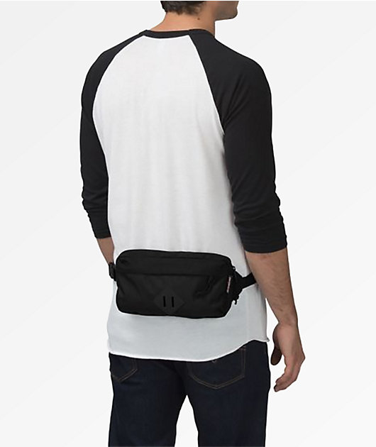 black nylon fanny pack