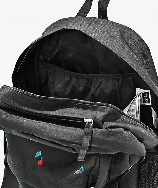 Jansport Big Plans Embroidered Cherry Black Backpack