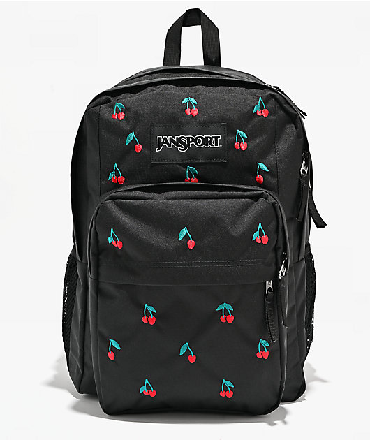 Jansport Big Plans Embroidered Cherry Black Backpack