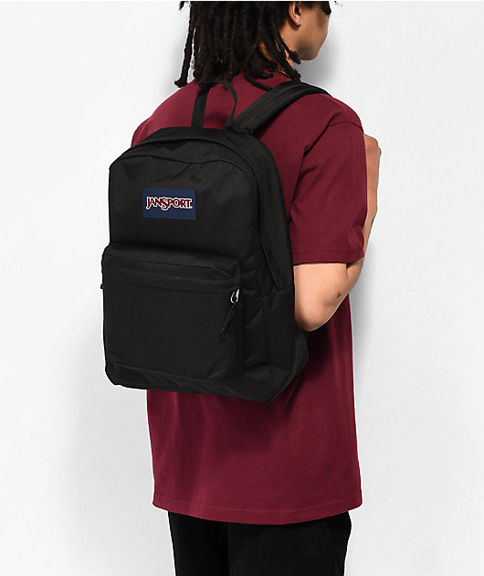 Jansport Superbreak Backpack - Durable for School & Travel, with Padded Shoulder Straps - (Black/White Zebra Stripe)