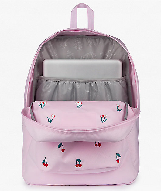 Jansport Superbreak Plus Embroidered Cherry Pink Backpack