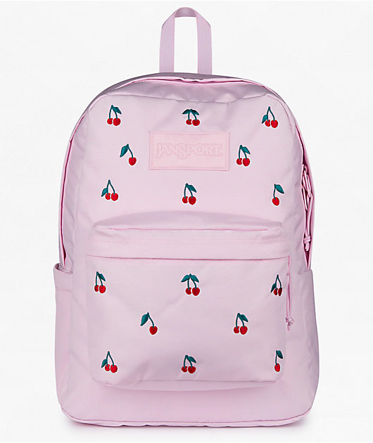 Jansport Superbreak Plus Embroidered Cherry Pink Backpack
