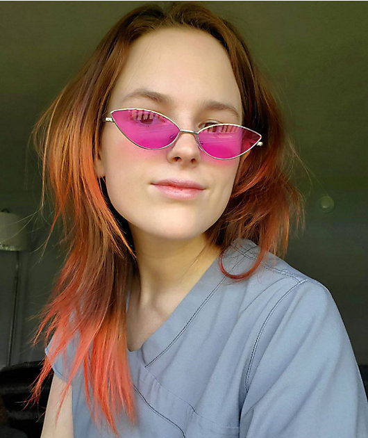 Jenna gafas de sol en rosa oscuro y plata