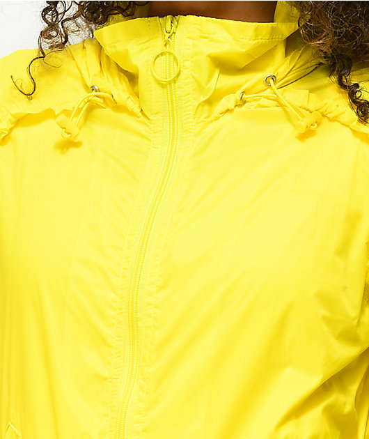 Jolt Yellow Crop Windbreaker Jacket
