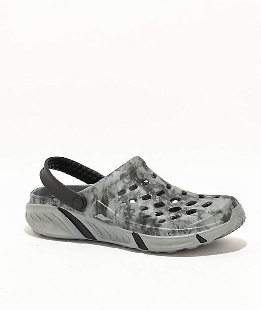 Joybees Trekking Grey & Black Acid Clog Sandals | Zumiez