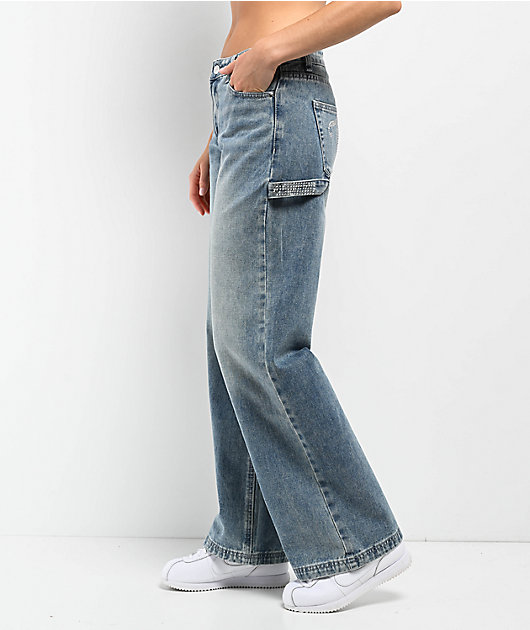 Juicy Couture Abbot Rhinestone Blue Carpenter Jeans