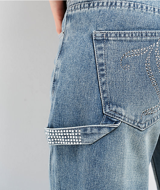 Juicy Couture Abbot Rhinestone Blue Carpenter Jeans