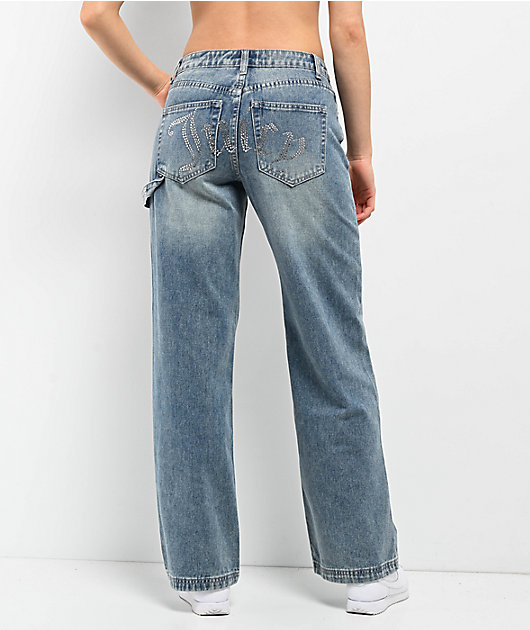 Juicy Couture Abbot Rhinestone Blue Carpenter Jeans